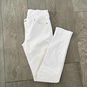 7 For All Mankind Women's Cream Skinny Jeans